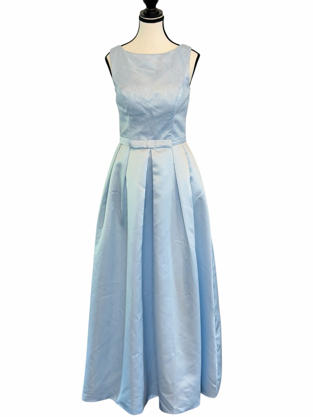 Blue Cinderella Ball Gown Formal Dress Lace Satin Full Skirt Bow Waist Size 4/6